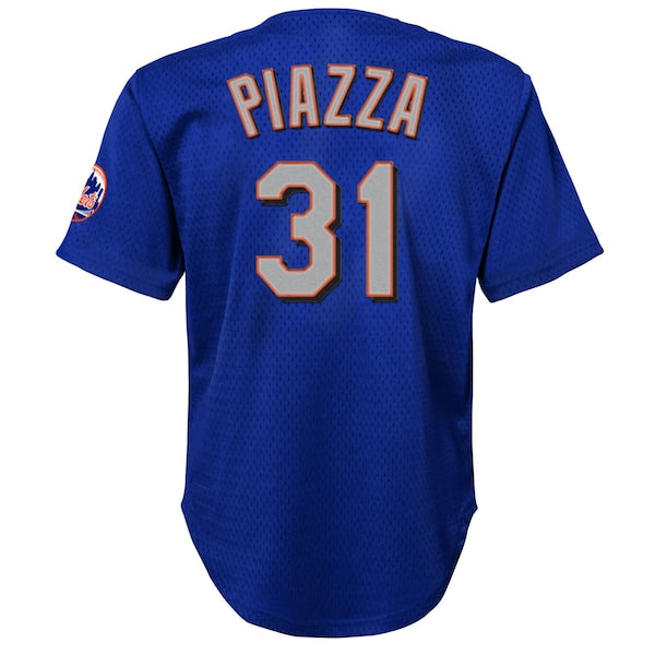 Mike Piazza New York Mets Youth Cooperstown Collection Mesh Batting Practice Jersey - Royal