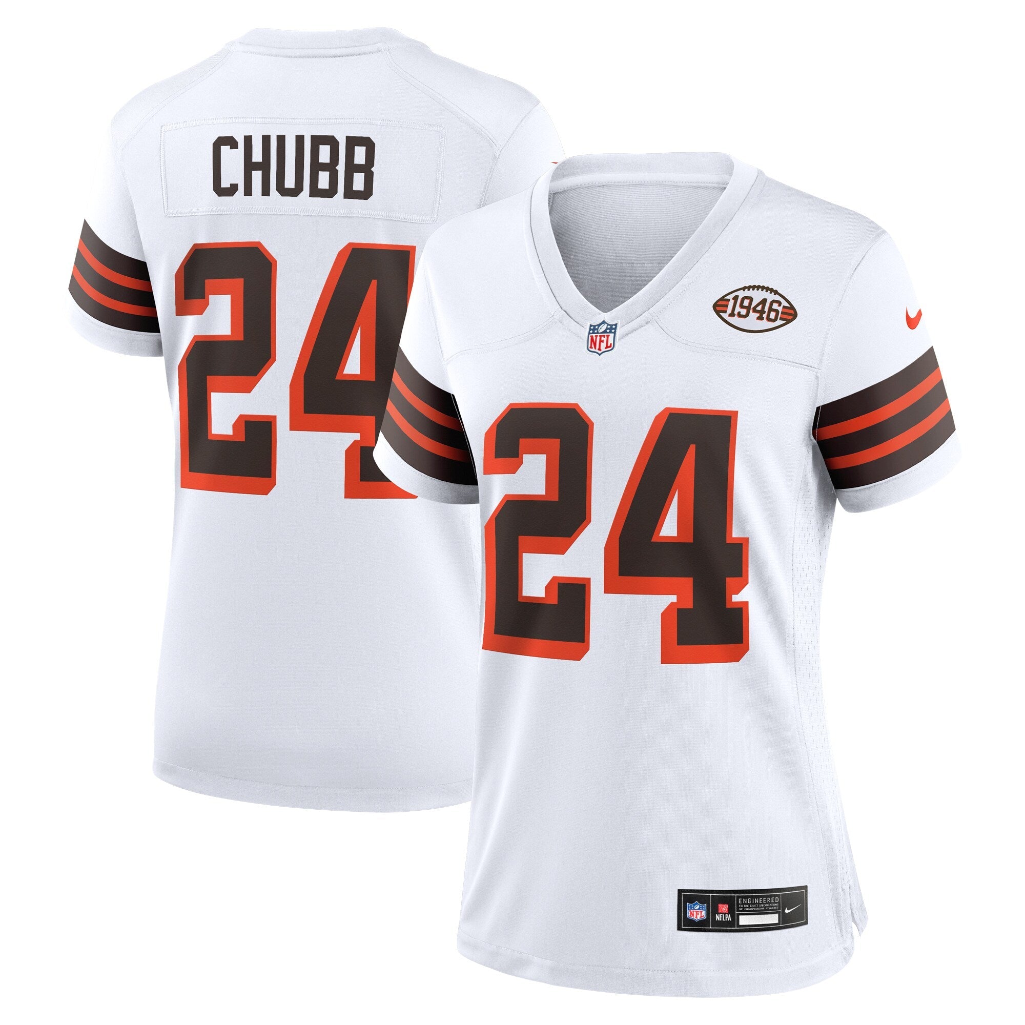Nick Chubb Cleveland Browns Nike Women's Team Game Jersey -  Brown/White