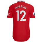 Tyrell Malacia Manchester United adidas 2022/23 Home Authentic Player Jersey - Red