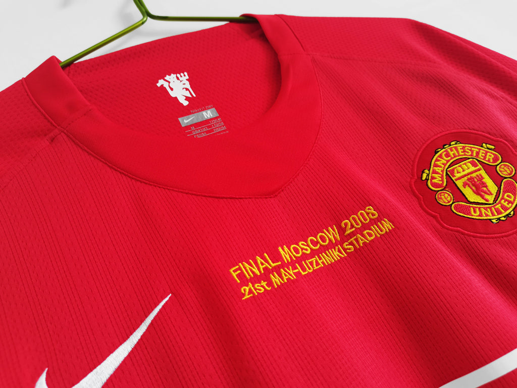 Manchester United Long Sleeve 2007-08 Home Champions Vintage Jersey