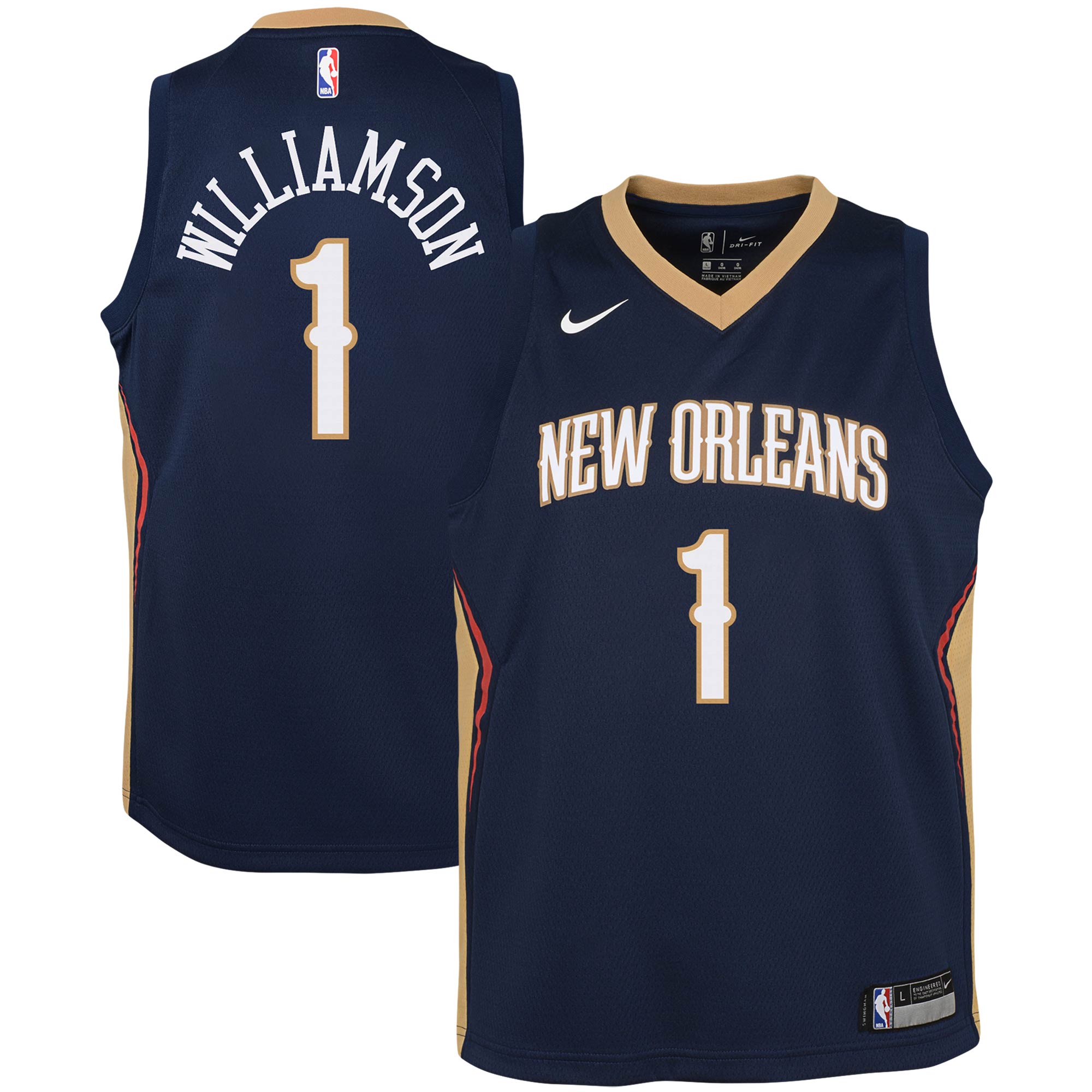 Zion Williamson New Orleans Pelicans Nike Youth Swingman Player Jersey - Association Edition - White/Navy