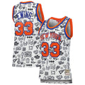Patrick Ewing New York Knicks Women's 1991 Doodle Swingman Jersey - White