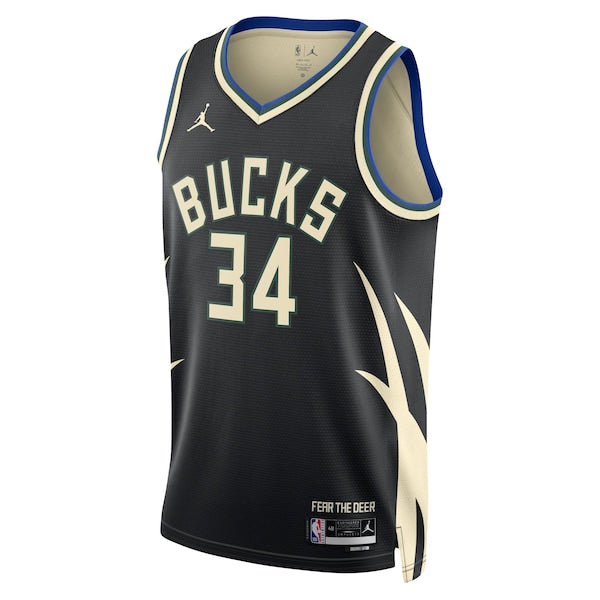 Giannis Antetokounmpo Milwaukee Bucks Jordan Brand Unisex Swingman Jersey - Statement Edition - Black