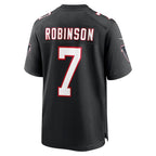 Bijan Robinson Atlanta Falcons Nike 2023 NFL Draft First Round Pick Throwback Game Jersey - Black/White