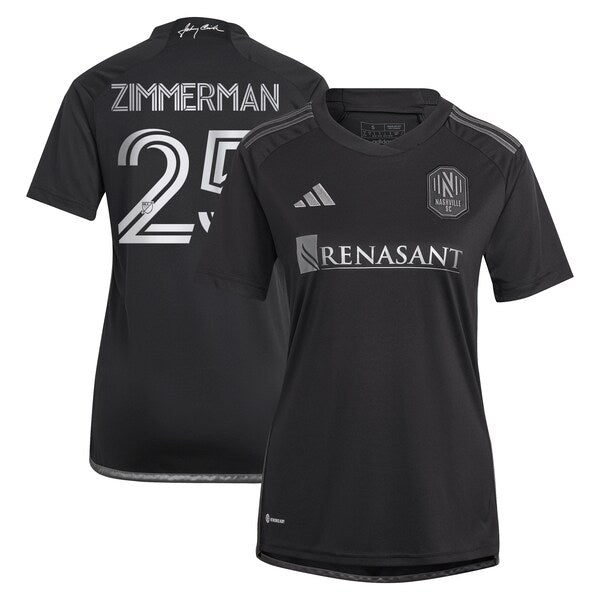 Walker Zimmerman Nashville SC adidas Women's 2024 Man In Black Kit Replica Player Jersey - Black