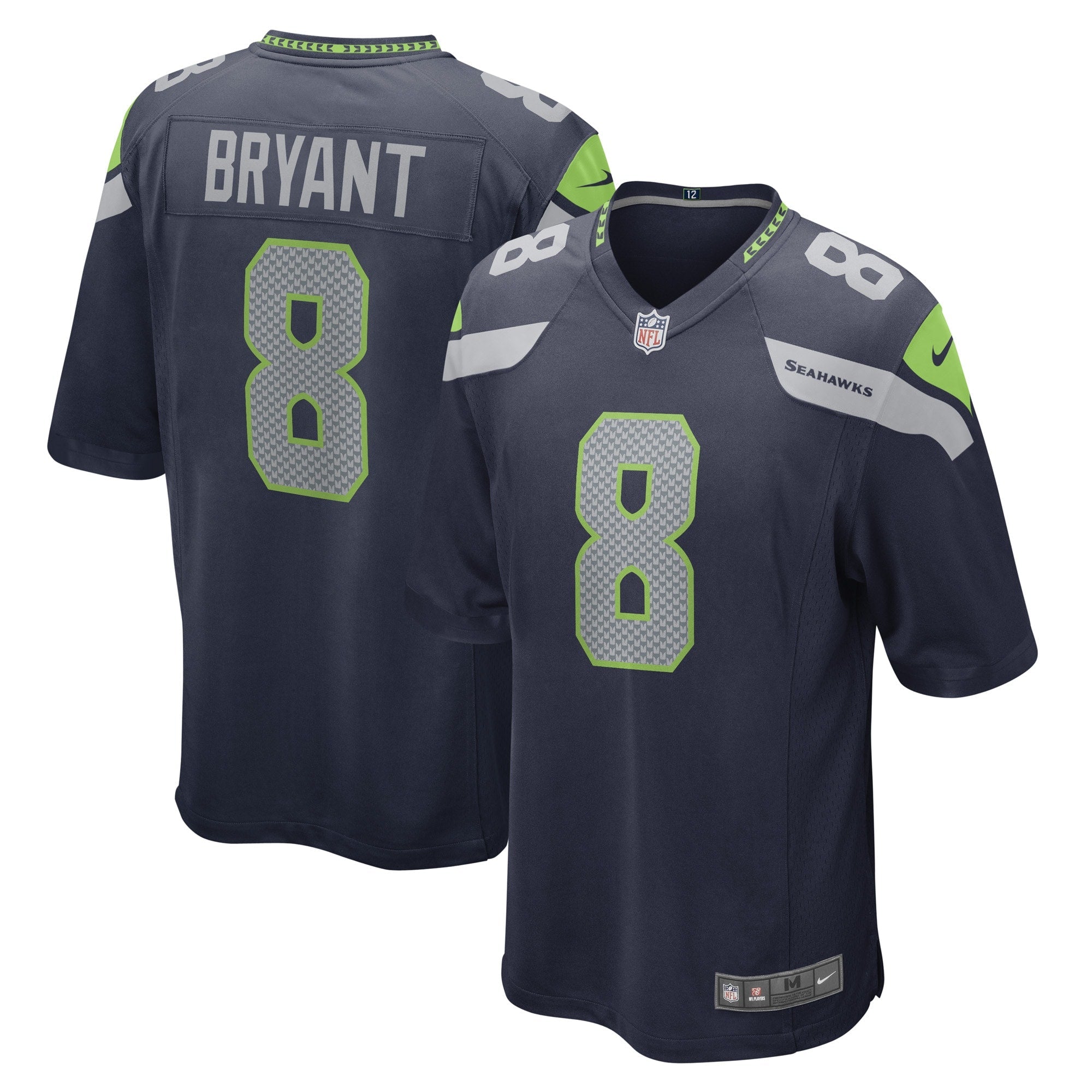 Coby Bryant Seattle Seahawks Nike  Game Jersey - Neon Green/Navy