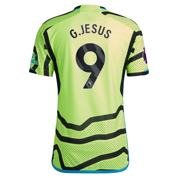Gabriel Jesus Arsenal adidas 2023/24 Away Authentic Player Jersey - Yellow/Red
