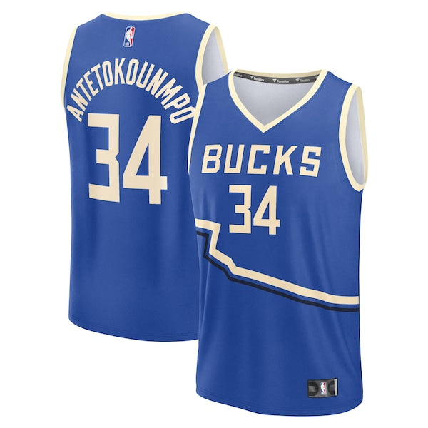 Giannis Antetokounmpo Milwaukee Bucks  Youth 2024/25 Fast Break Player Jersey - City Edition - Royal