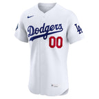 Los Angeles Dodgers Nike Home Elite Sponsor Patch Custom Jersey - White
