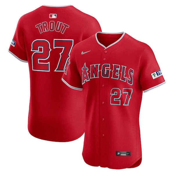 Mike Trout Los Angeles Angels Nike Alternate Elite Player Jersey - Red