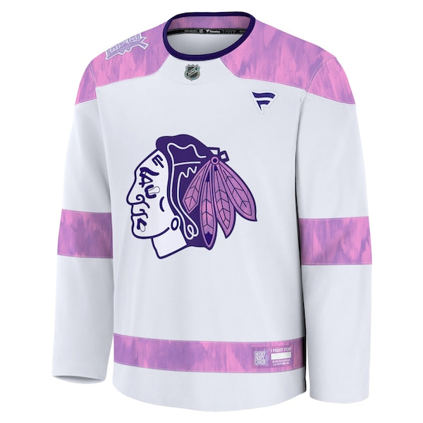 Chicago Blackhawks  2024 Hockey Fights Cancer Practice Jersey - White