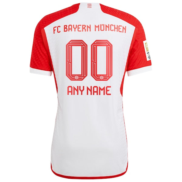Bayern Munich adidas 2023/24 Home Authentic Custom Jersey - White