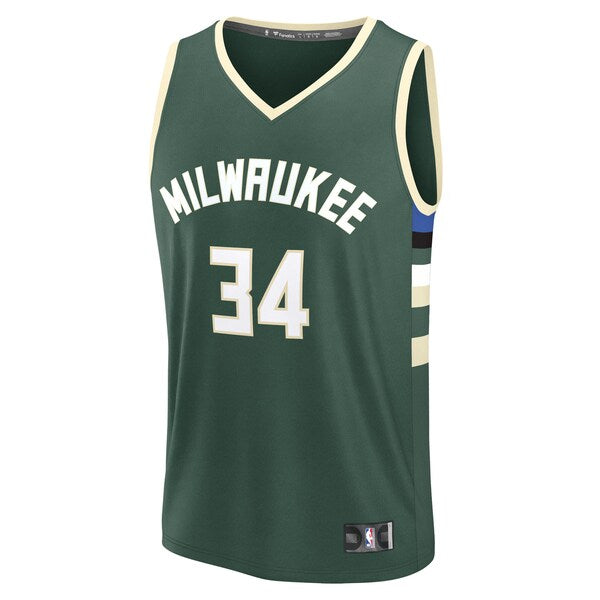 Giannis Antetokounmpo Milwaukee Bucks  Fast Break Replica Player Jersey - Icon Edition - Hunter Green