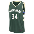 Giannis Antetokounmpo Milwaukee Bucks  Youth Fast Break Replica Player Jersey - Icon Edition - Hunter Green