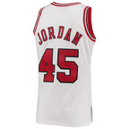 Men's Chicago Bulls Michael Jordan White 1994-95 Hardwood Classics Authentic Player Jersey