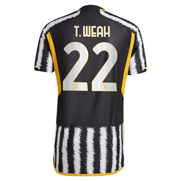 Timothy Weah Juventus adidas 2023/24 Home Authentic Player Jersey - Black/White