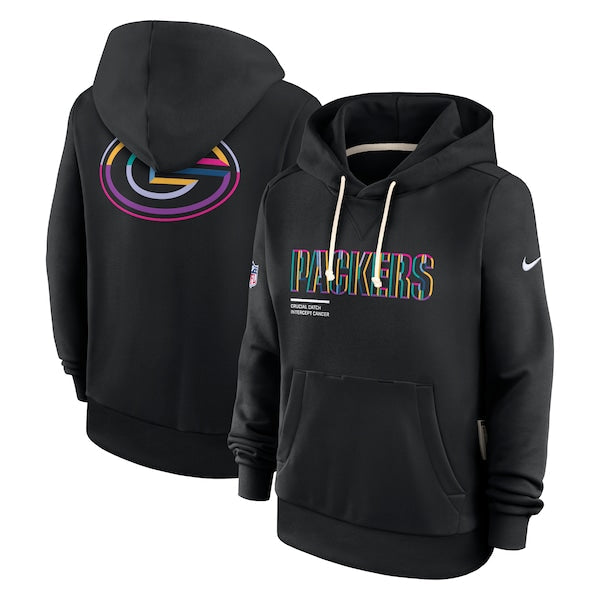 Green Bay Packers Nike Women's 2025 NFL Crucial Catch Sideline Standard Issue Dri-FIT Hoodie - Black