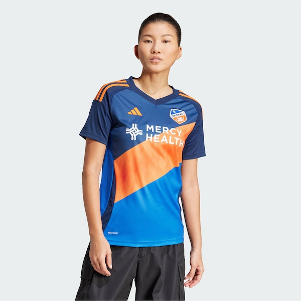FC Cincinnati adidas Women's 2025 Orange and Blue Legacy Kit Replica Jersey - Blue