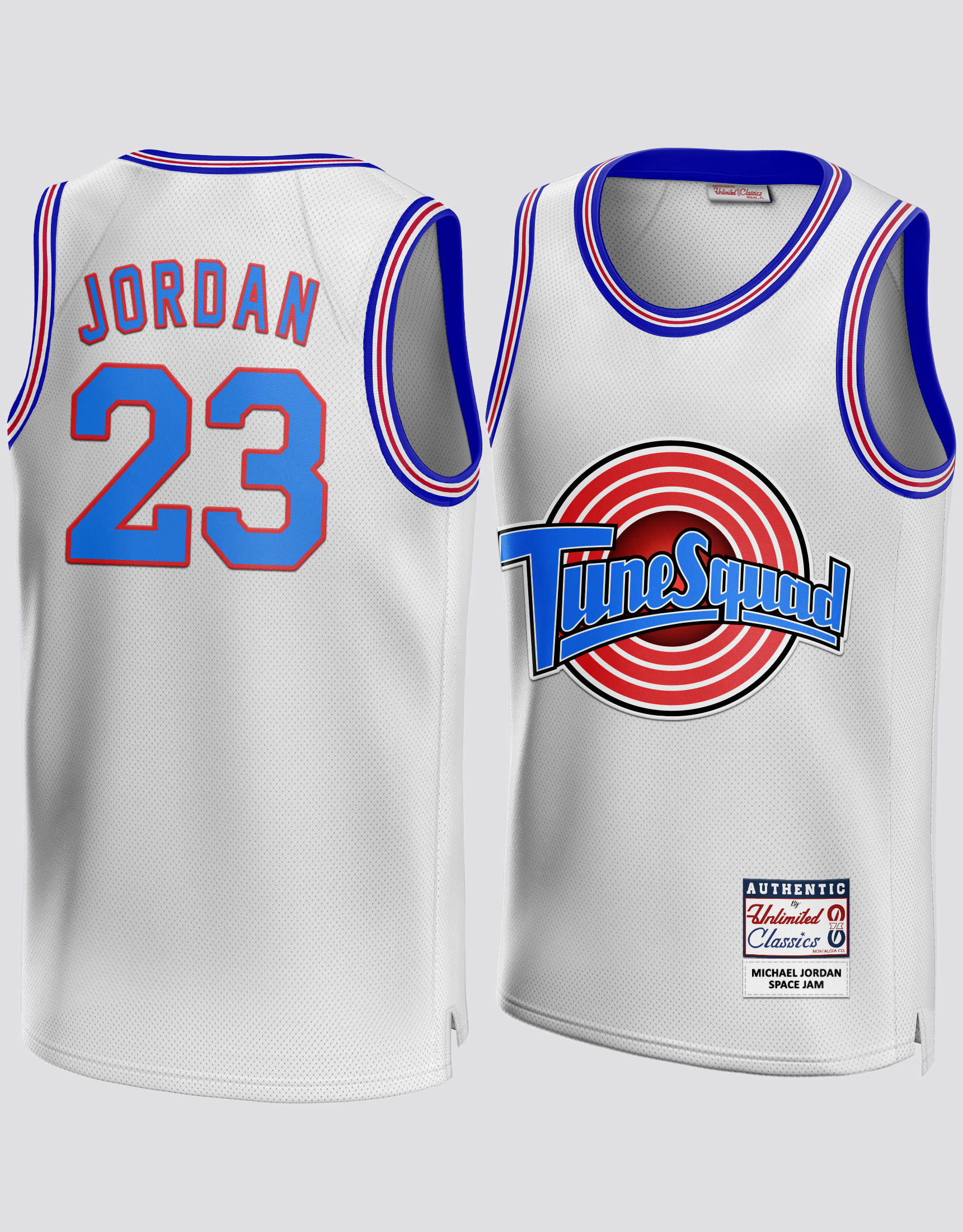 Men's Michael Jordan #23 Space Jam Tune Squad M&N Jersey - White