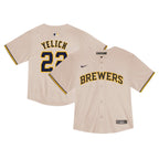 Christian Yelich Milwaukee Brewers Nike Toddler Home Game Jersey - Cream
