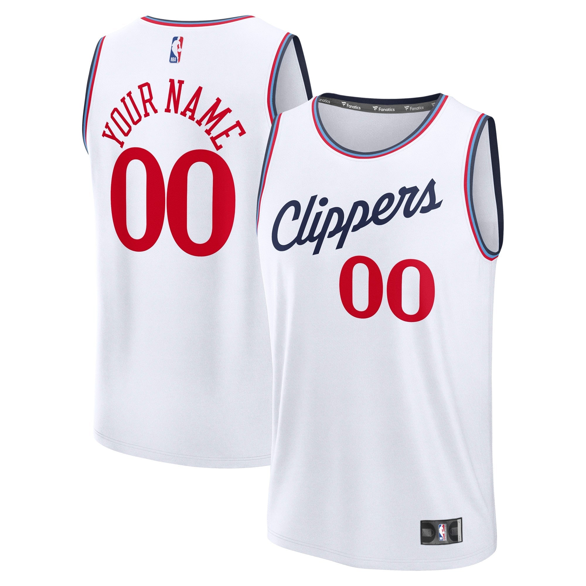 LA Clippers  Fast Break Custom Jersey - Icon Edition - Navy/White/Red