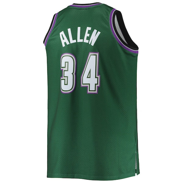 Ray Allen Milwaukee Bucks Big & Tall 1996/97 Hardwood Classics Swingman Jersey - Hunter Green
