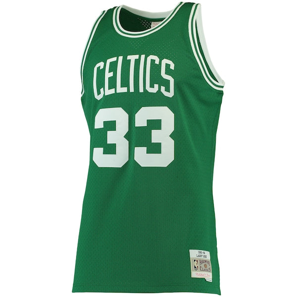 Larry Bird Boston Celtics 1985/86 Big & Tall Hardwood Classics Swingman Jersey - Kelly Green