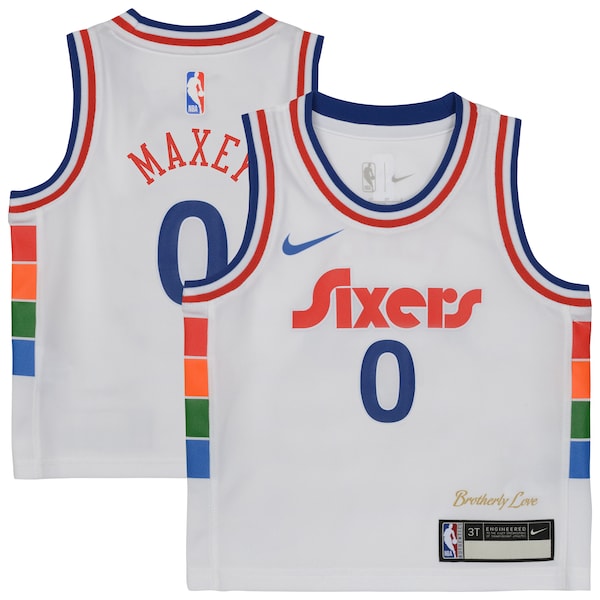 Tyrese Maxey Philadelphia 76ers Nike Preschool 2024/25 Swingman Player Jersey -  City Edition - White