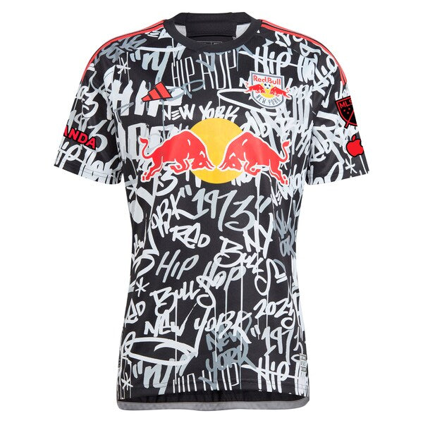 New York Red Bulls adidas 2024 Freestyle Authentic Custom Jersey - Black