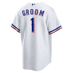 Texas Rangers Nike #1 Groom Home Replica Jersey - White