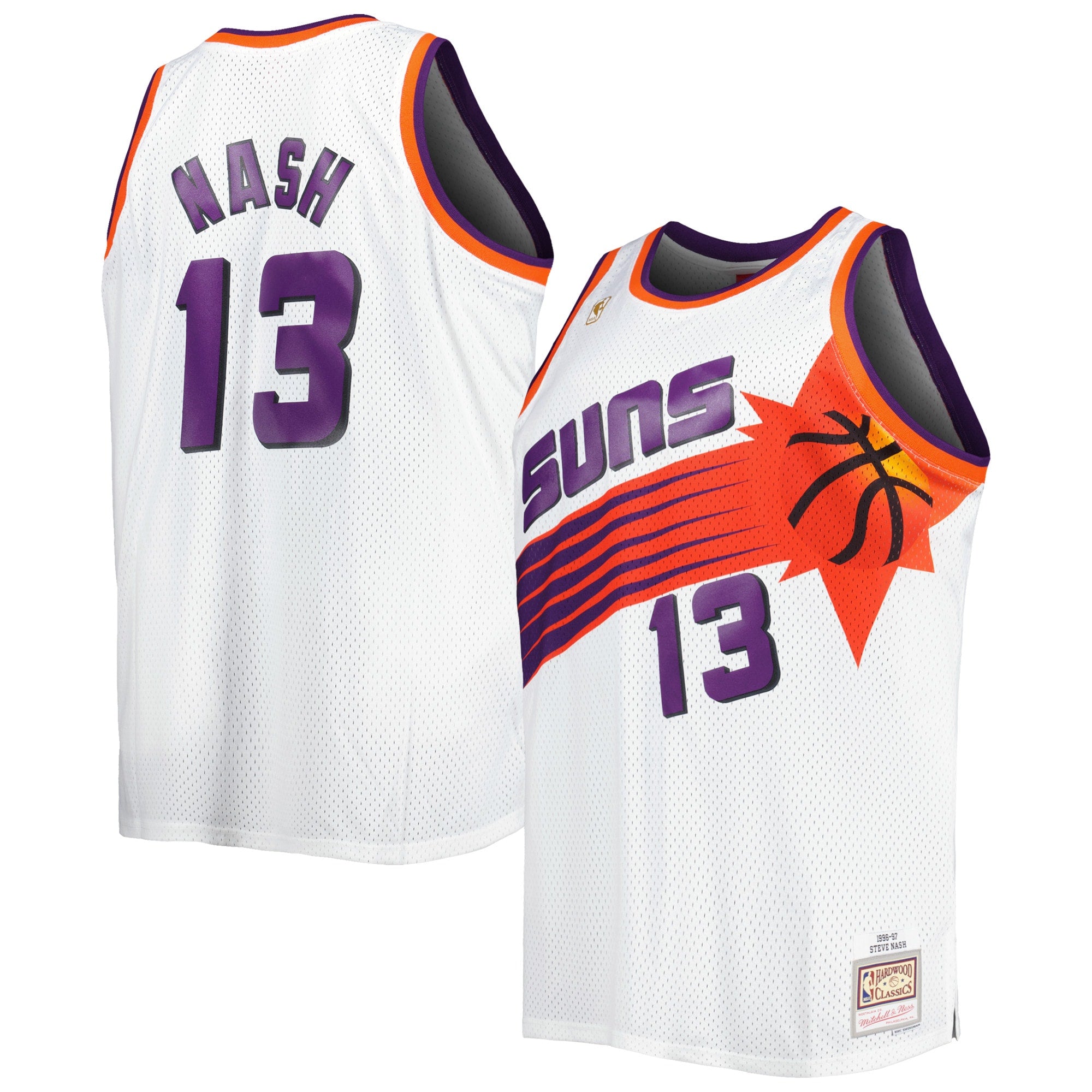 Steve Nash Phoenix Suns 1996/97 Big & Tall Hardwood Classics Swingman Jersey - Black/White