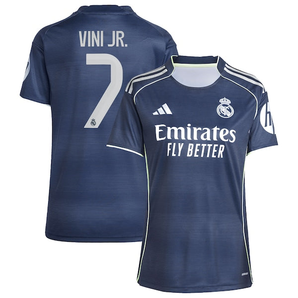 Vini Jr. Los Merengues adidas Women's 2025/26 Away Replica Player Jersey - Blue/White