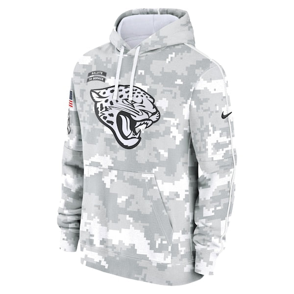 Jacksonville Jaguars Nike 2024 Salute to Service Club Fleece Pullover Hoodie - Arctic Camo