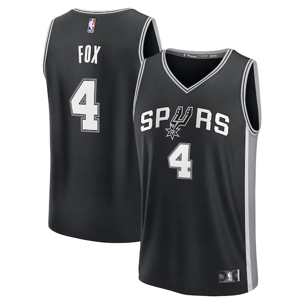 De'Aaron Fox San Antonio Spurs  Youth Fast Break Replica Player Jersey - Icon Edition - Black