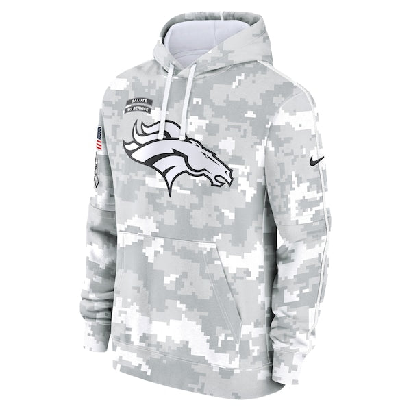 Denver Broncos Nike 2024 Salute to Service Club Fleece Pullover Hoodie - Arctic Camo