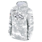 Denver Broncos Nike Youth 2024 Salute To Service Pullover Hoodie - White/Gray