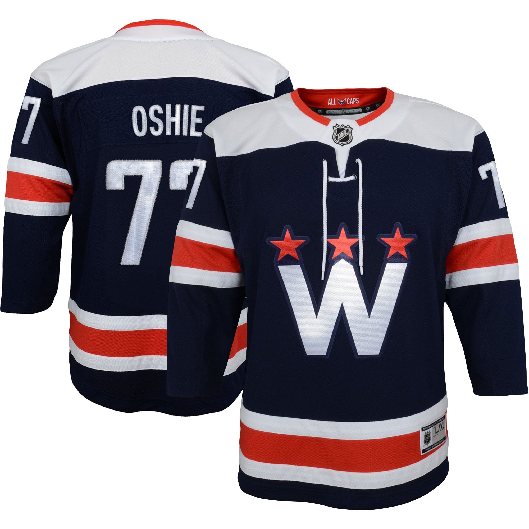 TJ Oshie Washington Capitals Youth Home Premier Player Jersey - Red/Navy