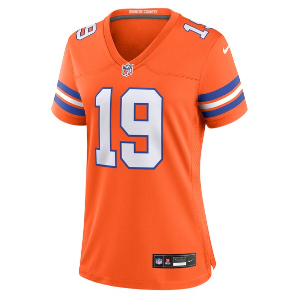 Marvin Mims Jr Denver Broncos Nike Women's Mile High Collection 1977 Throwback Player Game Jersey - Orange