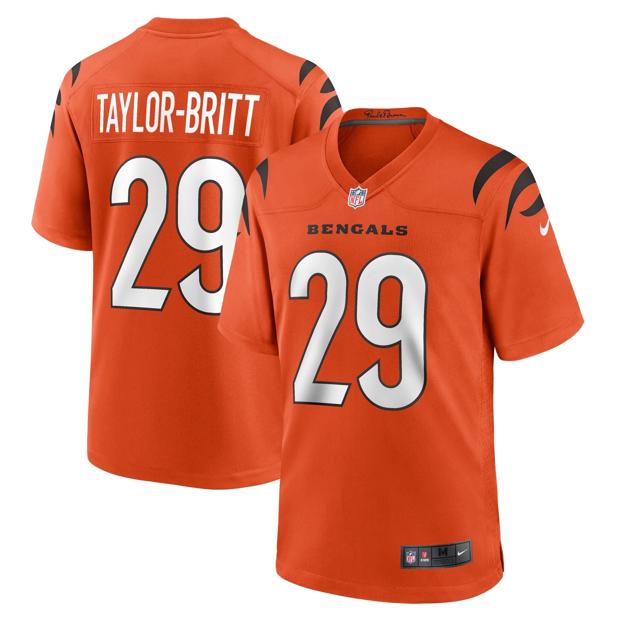 Cam Taylor-Britt Cincinnati Bengals Nike Game Player Jersey - Black/Orange/White