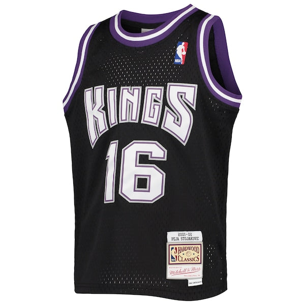 Peja Stojakovic Sacramento Kings Youth 2001/02 Hardwood Classics Swingman Jersey - Black