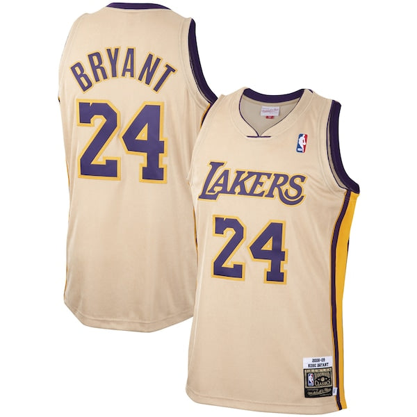 Men's Los Angeles Lakers Kobe Bryant Gold 2008-09 Hardwood Classics Authentic Player Jersey