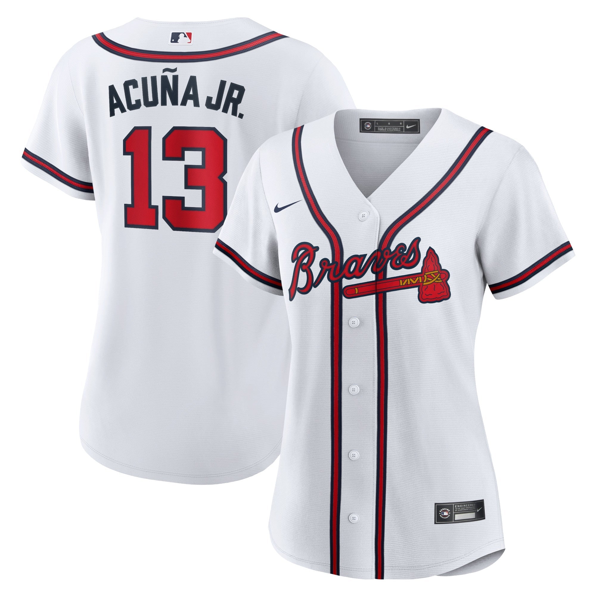 Ronald Acuna Jr. Atlanta Braves Nike Women's Alternate Replica Player Jersey - Navy/White