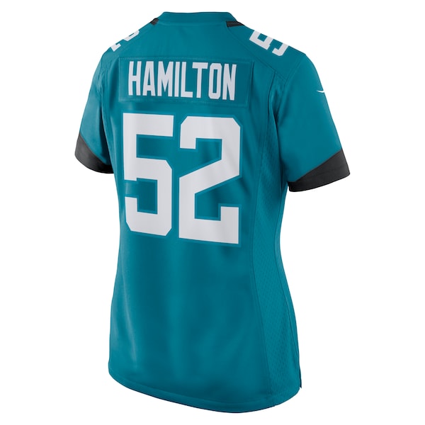 DaVon Hamilton Jacksonville Jaguars Nike Women's Game Jersey - Teal/Black