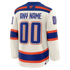 Edmonton Oilers  Alternate Premium Custom Jersey - Light Beige/Royal/White
