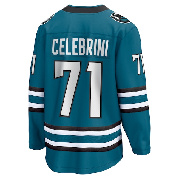Macklin Celebrini San Jose Sharks   Home Breakaway Jersey – Teal