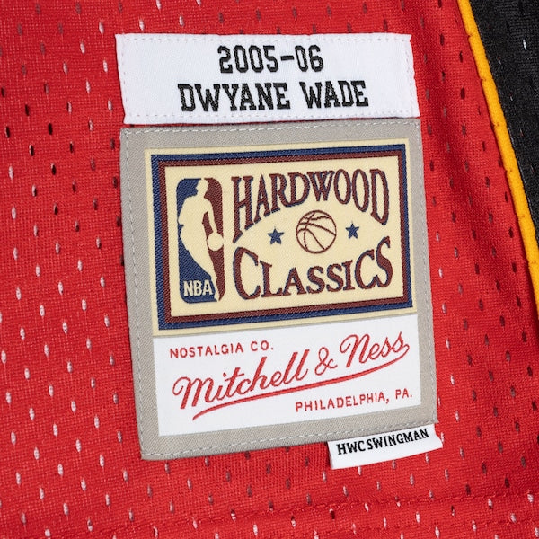 Dwyane Wade Miami Heat Hardwood Classics 2005/06 Split Swingman Jersey - Black/Red