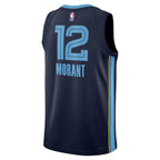 Ja Morant Memphis Grizzlies Nike Unisex Swingman Badge Player Jersey - Icon Edition - Navy