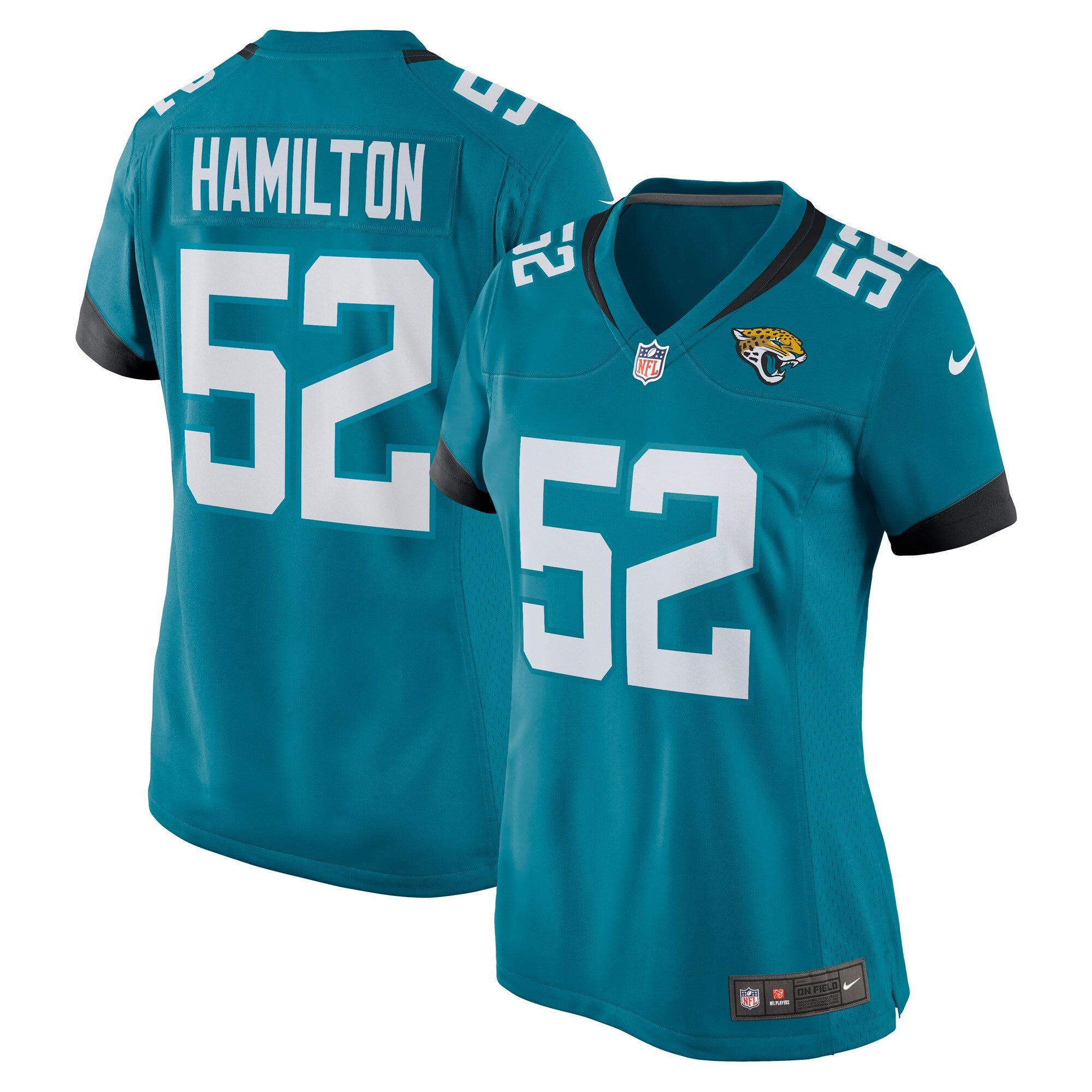 DaVon Hamilton Jacksonville Jaguars Nike Women's Game Jersey - Black/Teal