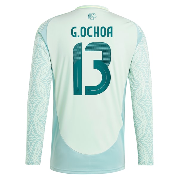 Guillermo Ochoa Mexico National Team adidas 2024 Away Replica Player Long Sleeve Jersey - Green/Burgundy
