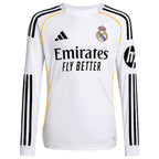 Kylian Mbappé Los Merengues adidas Youth 2025/26 Home Replica Long Sleeve Player Jersey - White